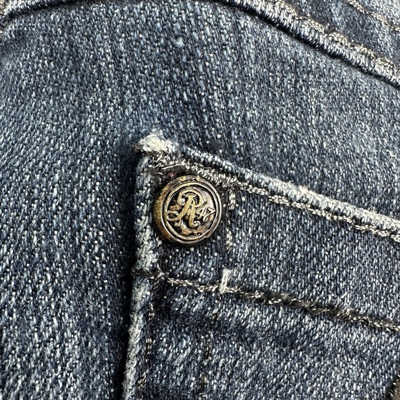 Wrangler Rock 47 Jeans Ultra Low Rise Womens 32x34 Western Denim Flare Bootcut - Picture 5 of 10